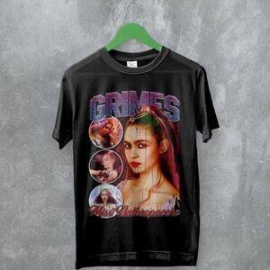 Grimes Bootleg Tour Music Graphic Concert Fan  Album T-Shirt